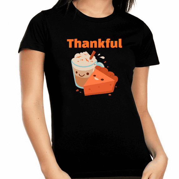 Womens Thanksgiving Shirt Plus Size Coffee Shirt Fall Shirt Funny Thanksgiving Shirts for Women Plus Size