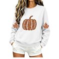 thumbnail image 1 of Womens Thanksgiving Sweatshirts Pumpkin Crew Neck Oversized Maple Leaf Pullover Casual Fall Winter Long Sleeve Top, 1 of 6