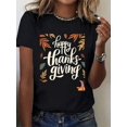 thumbnail image 1 of Womens Thanksgiving T Shirt Happy Thanksgiving Turkey, 1 of 6