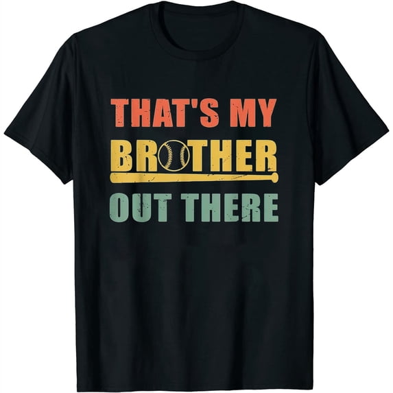 Womens That'S My Brother Out There, Funny Retro Baseball T-Shirt White 4X-Large