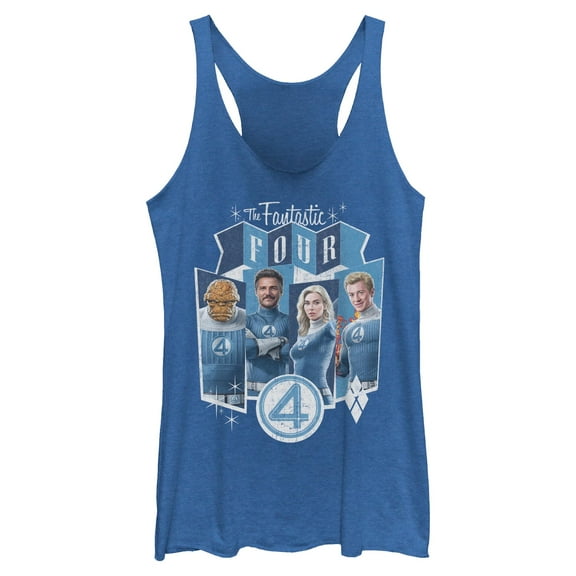 Womens The Fantastic Four: First Steps Retro First Family Panels Racerback Tank
