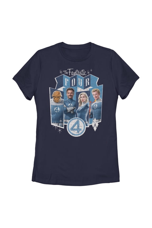Womens The Fantastic Four: First Steps Retro First Family Panels T Shirt
