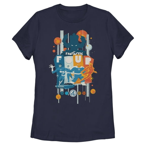 Womens The Fantastic Four: First Steps Retro Galactus vs First Family T Shirt