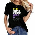 thumbnail image 1 of Womens The First Pride Was A Riot Non Binary Flag Genderqueer LGBT T-Shirt, 1 of 5