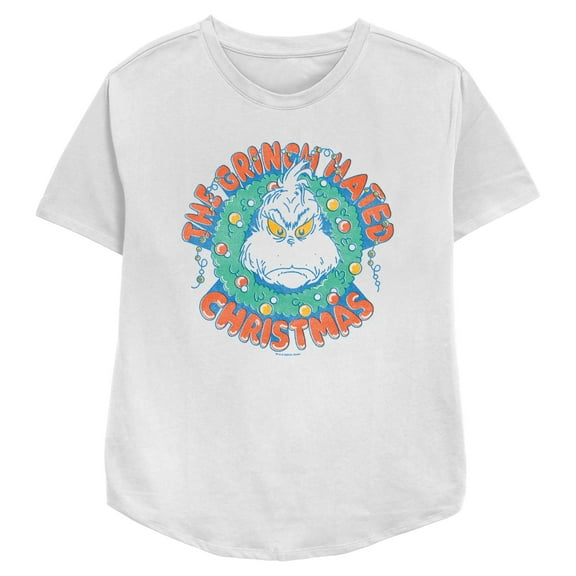 Womens The Grinch Hated Christmas Wreath T Shirt
