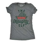 Womens The Naughty Elf T Shirt Funny Bad Behavior Xmas Elves Joke Tee For Ladies Womens Graphic Tees