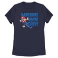 thumbnail image 1 of Womens The Super Mario Galaxy Movie Here We Go Sparkle Sky T Shirt, 1 of 5