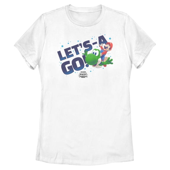 Womens The Super Mario Galaxy Movie Yoshi Ride Let's A Go T Shirt