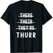 Womens There Their They're Thurr Funny T-Shirt Black Small