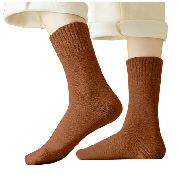 Womens Thermal Crew Socks Thickened Sherpa Lined Socks Cold Weather Sleep Socks Soft Brushed Interior Socks For Winter Nightwear