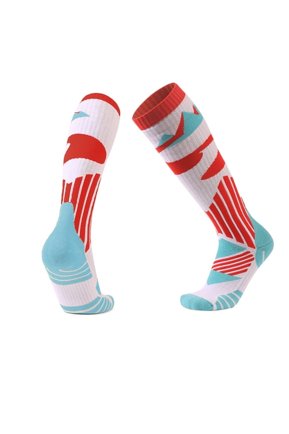 Womens Thermal Hiking Ski Socks Mid-Calf Cushioned Boot Sock Knee High Running Sports Gym Snowboard Socks