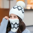thumbnail image 1 of Womens Thermal Knit Hat with Scarf and Earmuffs Winter Warm Cycling Cap, 1 of 3