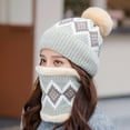 thumbnail image 1 of Womens Thermal Knit Hat with Scarf and Earmuffs Winter Warm Cycling Cap, 1 of 4