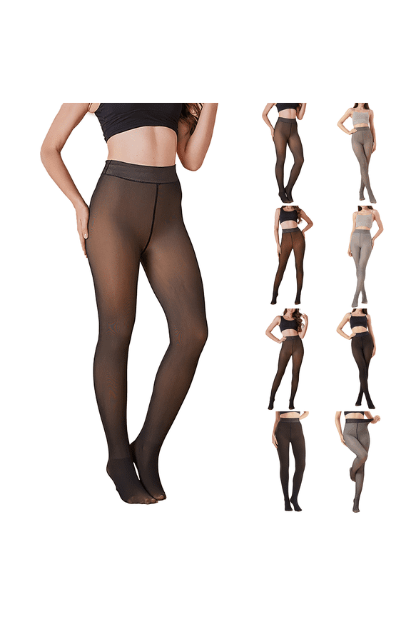 Womens Thermal Lined Tights for Winter Opaque Thick Pantyhose with Fleece Interior for Cold Weather