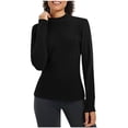 thumbnail image 1 of Womens Thermal Long Sleeve Shirts Mock Turtle Neck Fitted Basic Tops Fleece Lined Winter Tops Base Layer Undershirt, 1 of 5