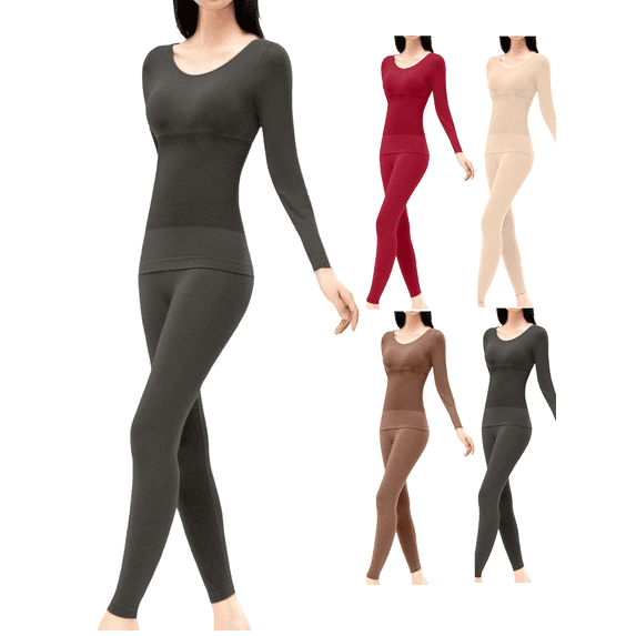Womens Thermal Underwear Base Layer Set Warm Tops Bottoms Long Underwear Winter Warm Loungewear