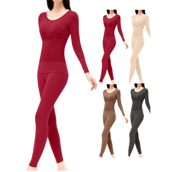 Womens Thermal Underwear Base Layer Set Warm Tops Bottoms Long Underwear Winter Warm Loungewear