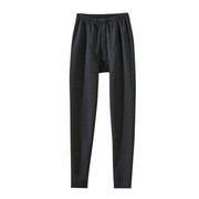 VISIT THE SHOPPLAND STORE Womens Thermal Underwear Bottoms Autumn and Winter Thick Ground Solid Color Thermal Pants Long Cotton Pants Leggings