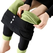 VISIT THE SHOPPLAND STORE Womens Thermal Underwear Bottoms Pants Thickened Thermal Pants Fleece Leggings High Waist Outer Wear Roman Thermal Pants
