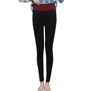 VISIT THE SHOPPLAND STORE Womens Thermal Underwear Bottoms Winter Keep Warm Solid Color Fashion Casual Long Pants Slim Fit Thickening Stretchy High Waist Leggings