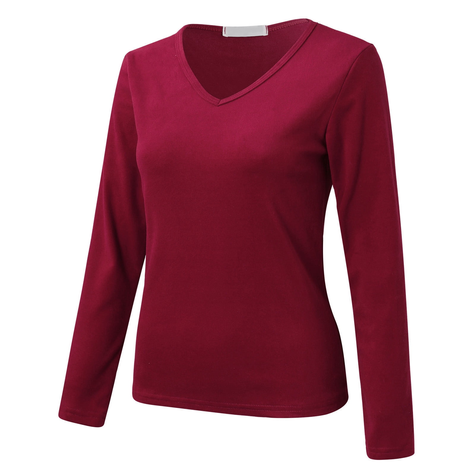 Womens Thermal Underwear Crew Neck Lined Thermal Slim Tops Long Sleeve Thermal Shirts Winter