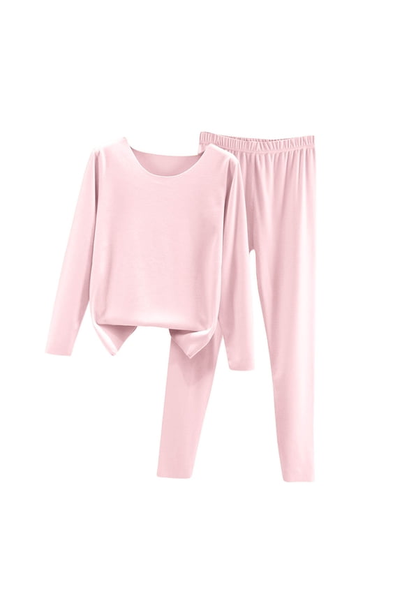 Womens Thermal Underwear Sets Cotton Winter Base Layer Tops and Bottoms for Skiing Snowboarding Hiking Pink L