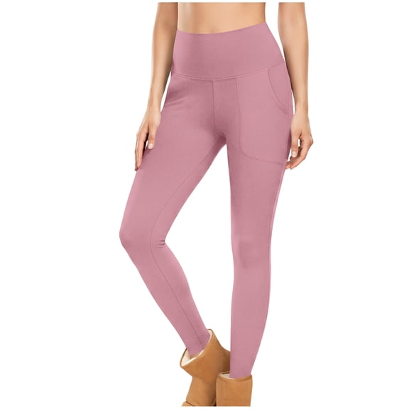 Womens Thermal Warm Leggings Stretchy Casual Slim Fitting Tights Pants with Pockets Workout Yoga Pants XXL