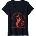 thumbnail image 1 of Womens They Didn't Burn Witches They Burned Women Feminist Witchy V-Neck T-ShirtMen and women, White Black T-shirt, size: Extra large S-2125XL, 1 of 4