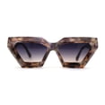 thumbnail image 1 of Womens Thick Angular Bevel Rim Geometric Cat Eye Sunglasses Beige Tortoise Smoke, 1 of 4