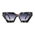 thumbnail image 1 of Womens Thick Angular Bevel Rim Geometric Cat Eye Sunglasses Slate Tortoise Smoke, 1 of 4