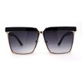 thumbnail image 1 of Womens Thick Eye Brow Metal Rim Mob Fashion Sunglasses Gold Black Smoke, 1 of 4