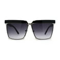 thumbnail image 1 of Womens Thick Eye Brow Metal Rim Mob Fashion Sunglasses Silver Black Smoke, 1 of 4