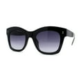 thumbnail image 1 of Womens Thick Horn Rim Hipster Boyfriend Sunglasses Black Smoke, 1 of 4