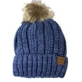 thumbnail image 1 of Womens Thick Knit Faux Fuzzy Fur Pom Fleece Lined Beanie, 1 of 1
