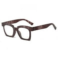 thumbnail image 1 of Womens Thick Oversized Square Fashionable Reading Glasses Mens Blue Light Blocking Brown Wood Grain Readers +2.00, 1 of 4