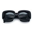thumbnail image 1 of Womens Thick Plastic Bubble Balloon Frame Rectangle Funky Sunglasses All Black, 1 of 8