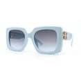 thumbnail image 1 of Womens Thick Plastic Butterfly Rectangle Designer Fashion Sunglasses Blue - Smoke, 1 of 4