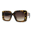 thumbnail image 1 of Womens Thick Plastic Butterfly Rectangle Designer Fashion Sunglasses Tortoise - Brown, 1 of 4