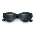 thumbnail image 1 of Womens Thick Plastic Cat Eye Retro Vintage Mod Style Gothic Sunglasses Shiny Black, 1 of 8