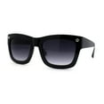 thumbnail image 1 of Womens Thick Plastic Horn Rim Retro Oversize Sunglasses Black Smoke, 1 of 4