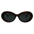 thumbnail image 1 of Womens Thick Plastic Mod Oval Shaggy Retro Fashion Sunglasses Tortoise Black, 1 of 4