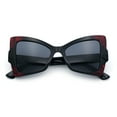 thumbnail image 1 of Womens Thick Plastic Oversized Cat Eye Butterfly Fashion Sunglasses Black Red - Black, 1 of 8