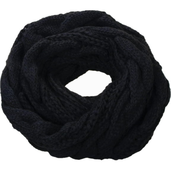 Womens Thick Ribbed Knit Winter Infinity Circle Loop Scarf
