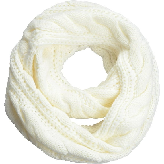 Womens Thick Ribbed Knit Winter Infinity Circle Loop Scarf