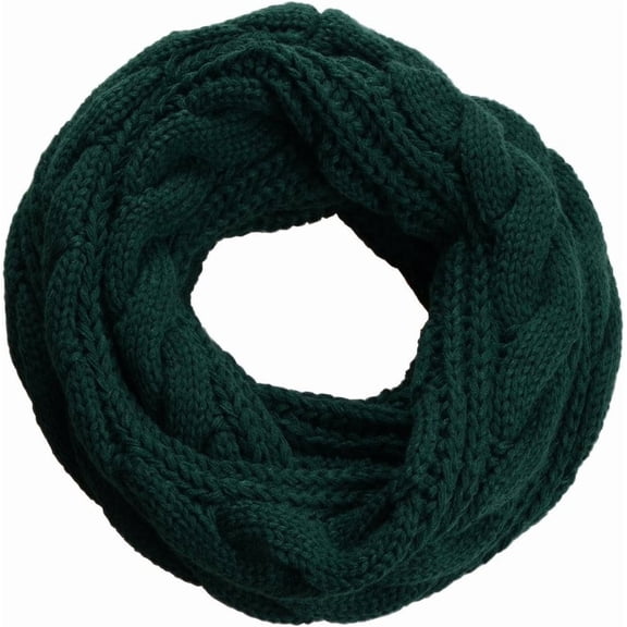Womens Thick Ribbed Knit Winter Infinity Circle Loop Scarf