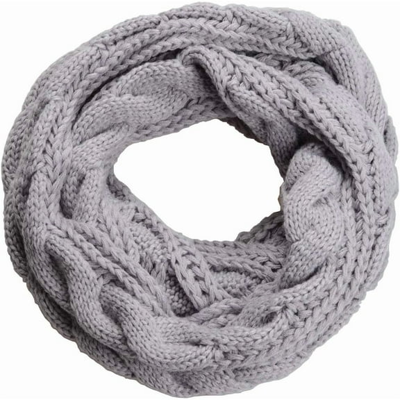 Womens Thick Ribbed Knit Winter Infinity Circle Loop Scarf