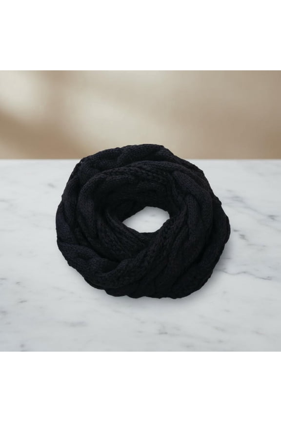 Womens Thick Ribbed Knit Winter Infinity Scarf
