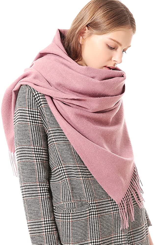  GYQWJPC Scarf Floral Print Scarf for Women Warmer Winter  Cashmere Pashmina Scarf Shawls Female Thick Blanket Wraps Foulard Cashmere  Shawl (Color : Pink Grey, Size : 60x190cm) : Clothing, Shoes & Jewelry