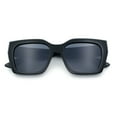 thumbnail image 1 of Womens Thick Square Horned Cat Eye Luxe Designer Rectangle Sunglasses All Black, 1 of 8