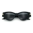 thumbnail image 1 of Womens Thick Temple Mod Cat Eye Plastic Fashion Sunglasses Black Gold - Black, 1 of 5